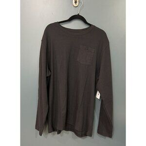 NWT Men's Felton Thermal Crew Long Sleeve T-Shirt Short in Black, Polyester, Siz